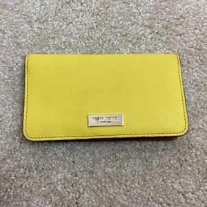 HENRI BENDEL | yellow leather wallet/card & cellphone holder fits iPhone12 mini